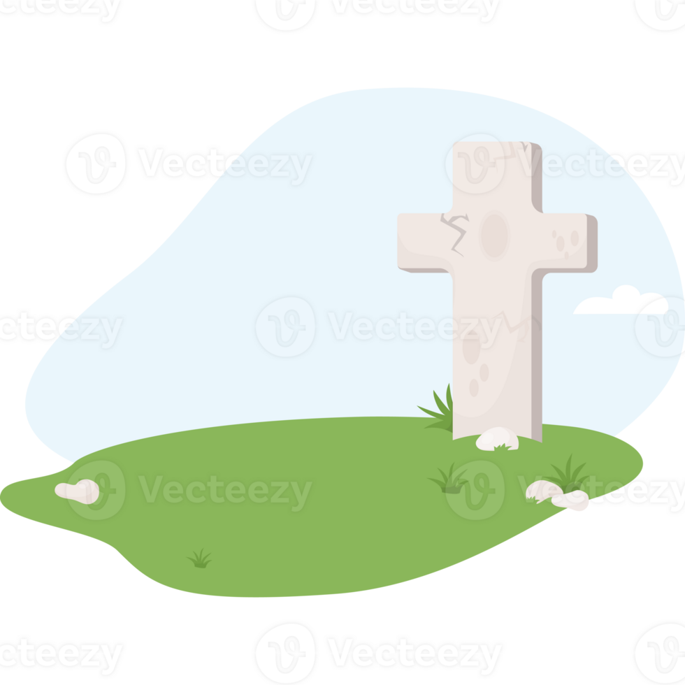 cimitero. attraversare tomba nel erba png