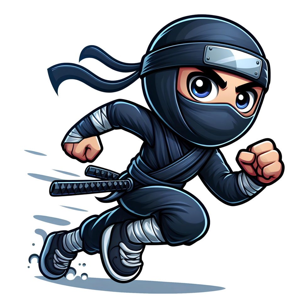 adorable running ninja png