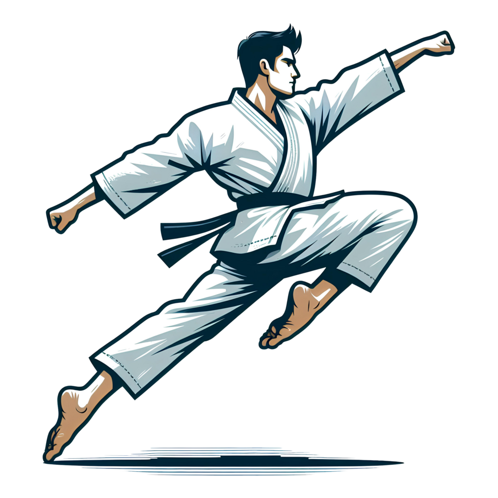 master of karate jumping to smash png
