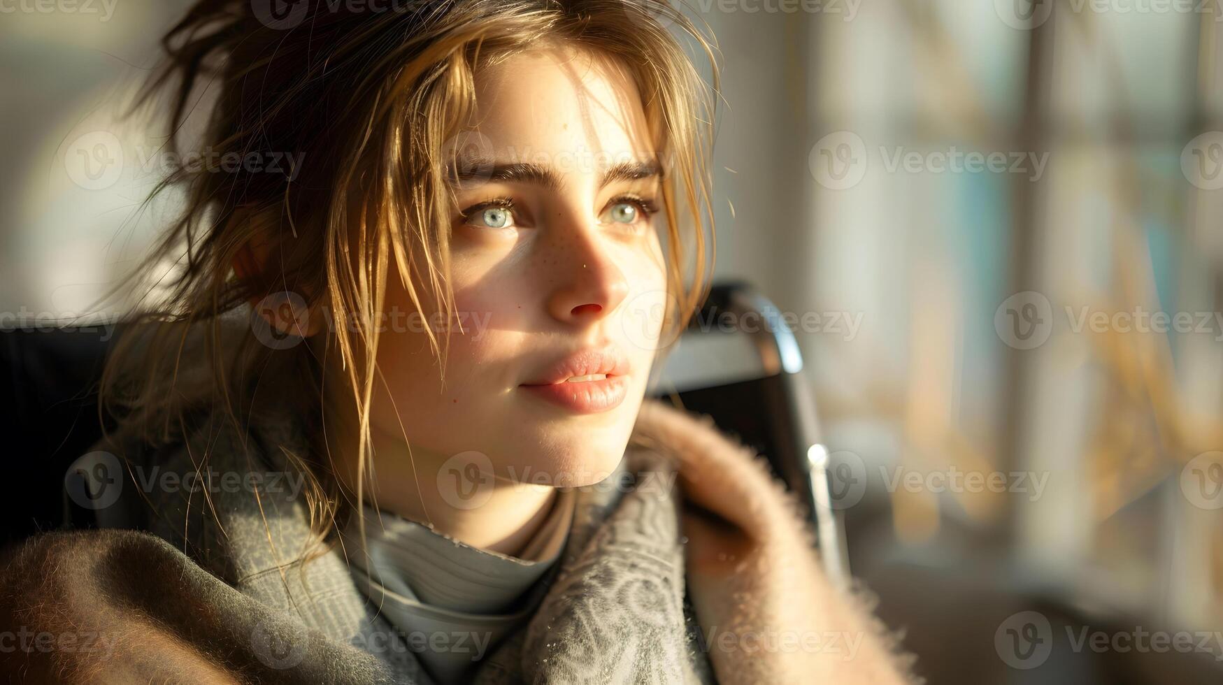 Stylish Woman in in a wheelchair. Generative-AI photo