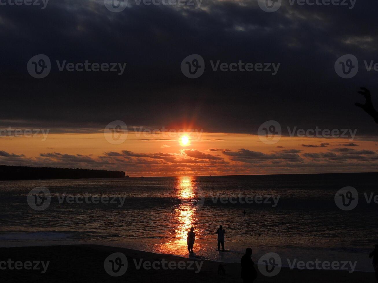 sunset at bali beach photo