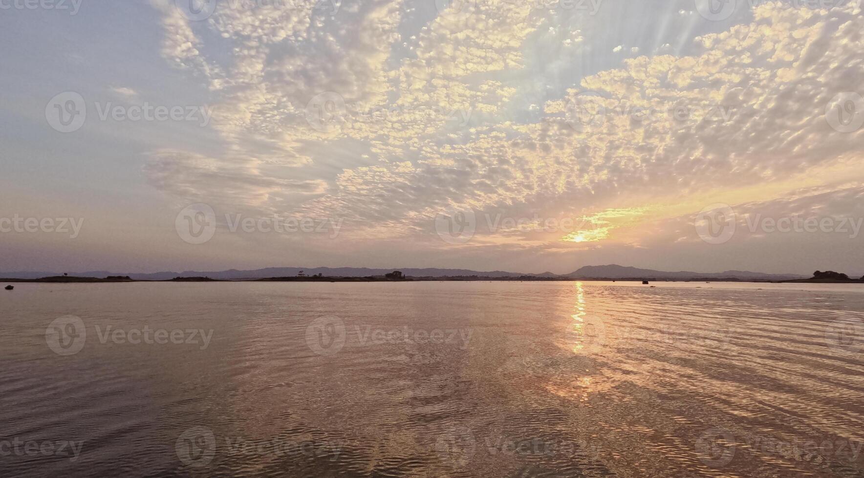 Beautiful sky over the beach scenery with Lake view Kaptai Lake Rangamati photo