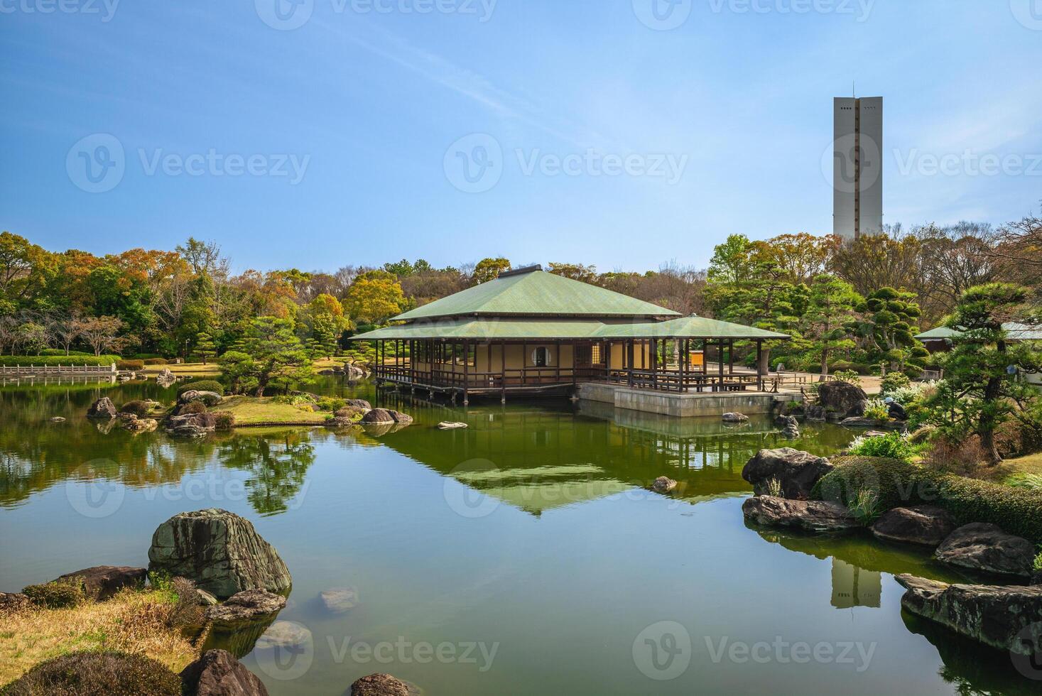 japonés jardín de tarima parque en sakai ciudad, osaka, Japón foto