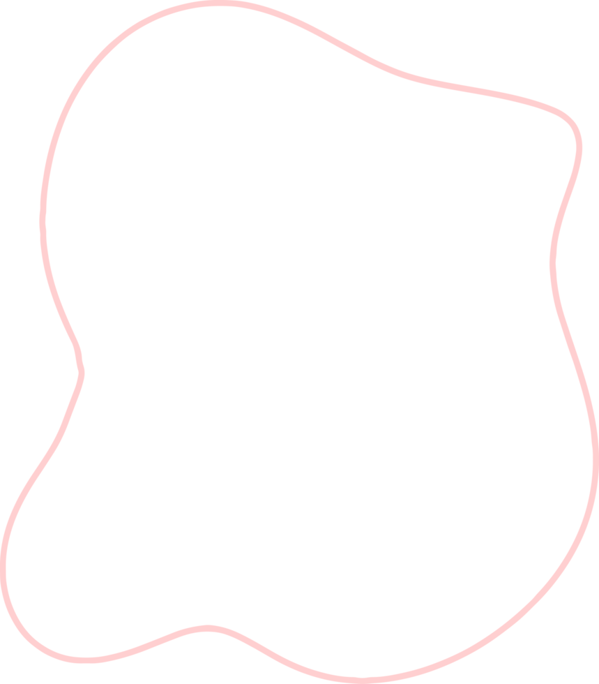 Organic boho shape, blob shape simple doodle line art png