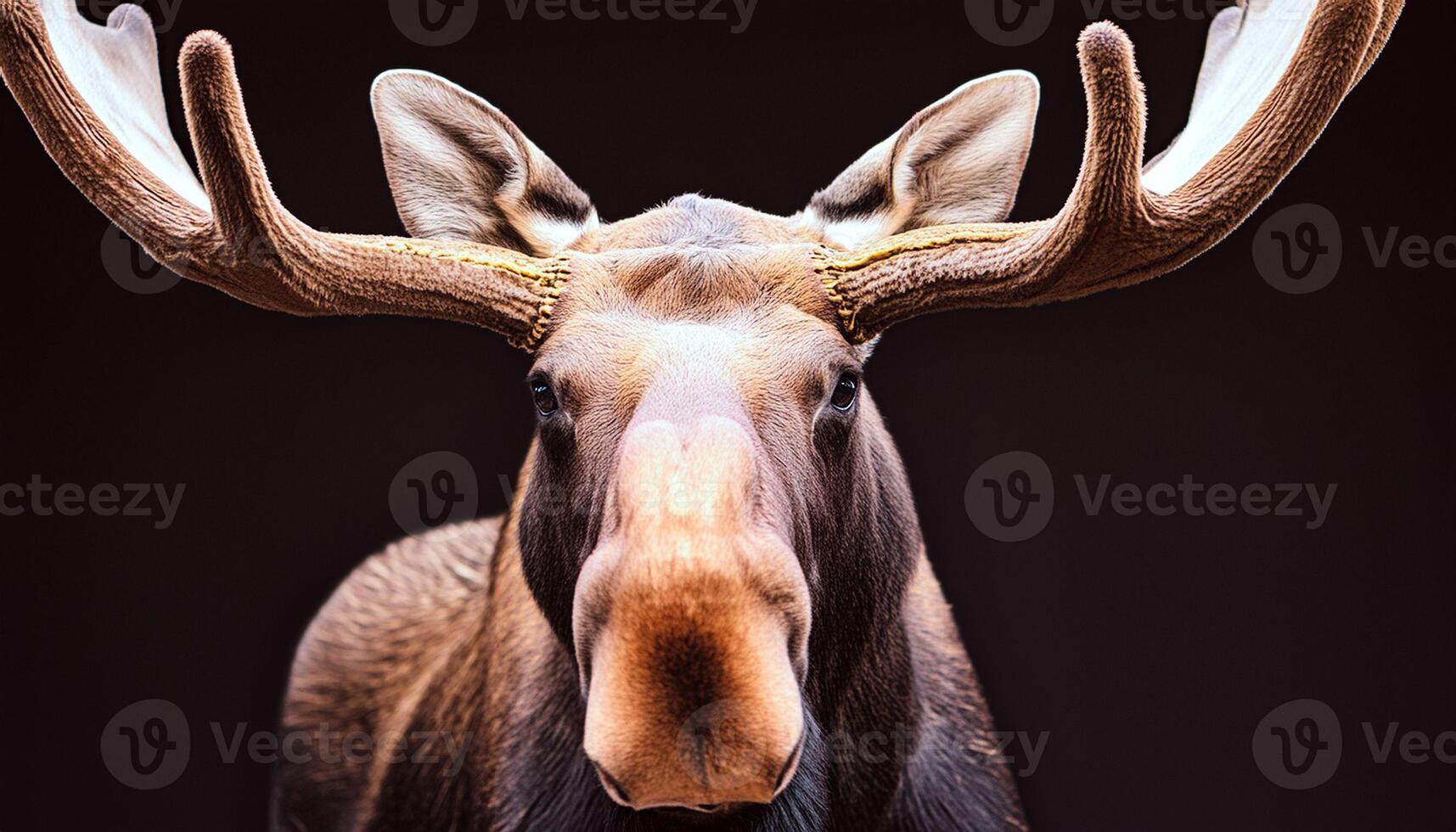 detalle retrato de alce o alce, alces alces en el oscuro bosque durante lluvioso día. hermosa animal en el naturaleza hábitat. fauna silvestre escena desde Suecia. foto