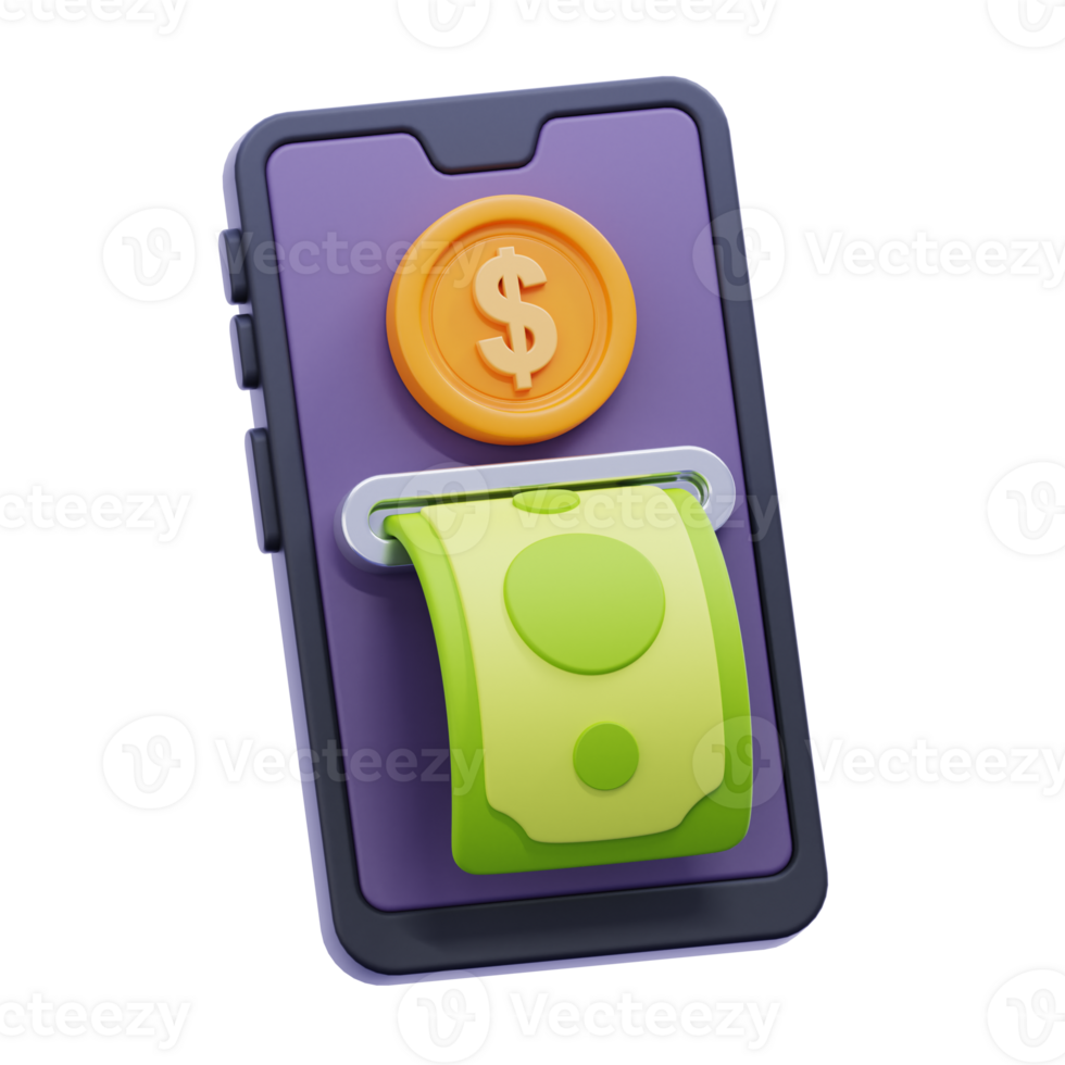 digital money 3D Illustration png