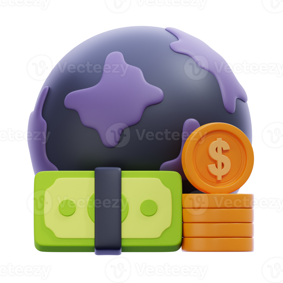 world economy 3D Illustration png