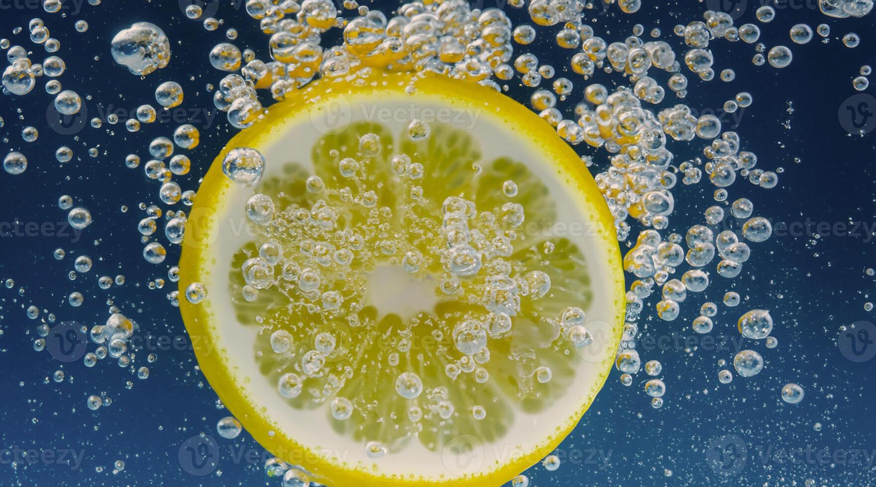 Underwater of freshly squeezed sweetened lemonade cold refreshing drink photo