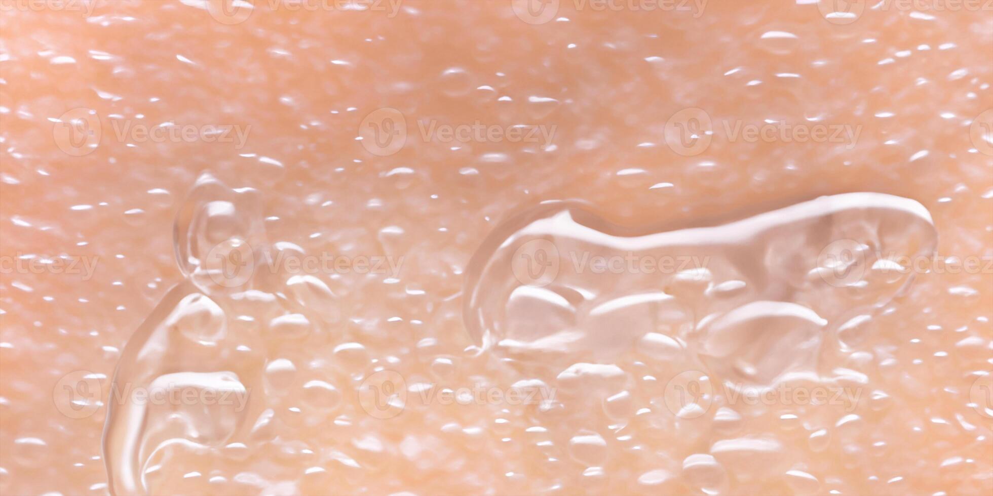 Collagen And Hyaluron Serum Gel On Skin. Splashing of Hyaluron gel. photo