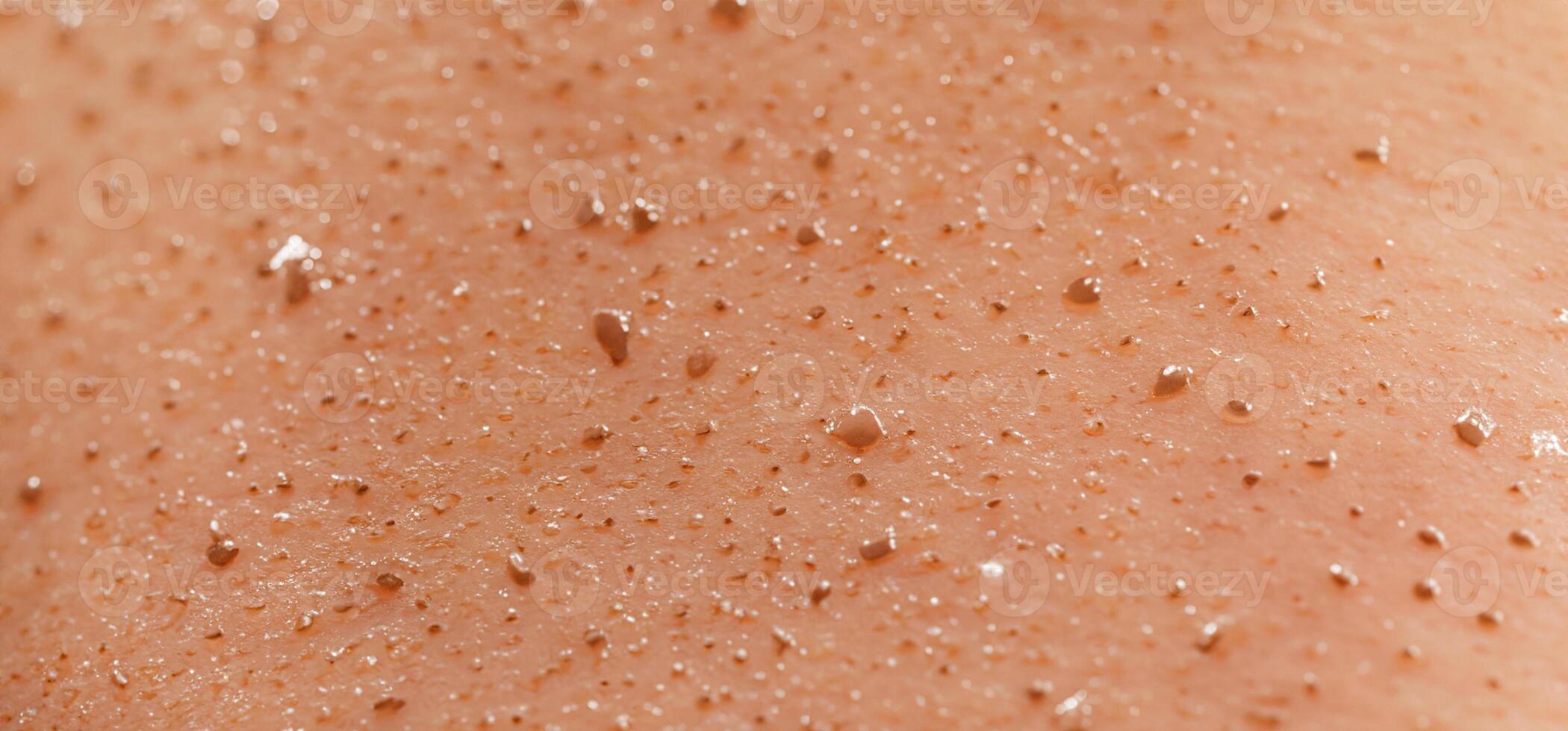 Close up of Sunscreen Protection or Sun Cream on human skin. photo