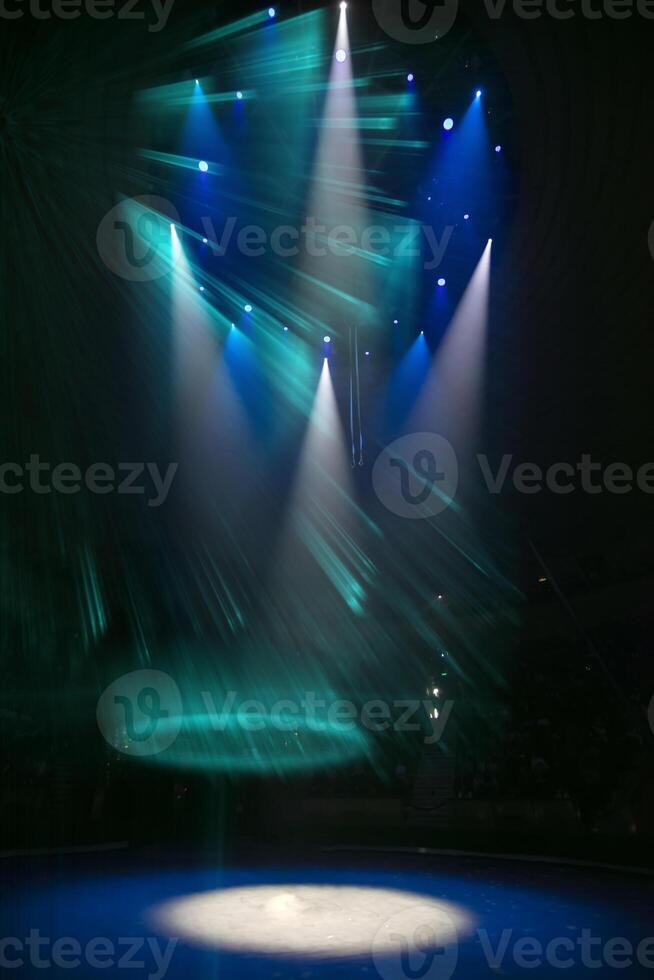 Vertical background of multi-colored lighting from stage spotlights. photo
