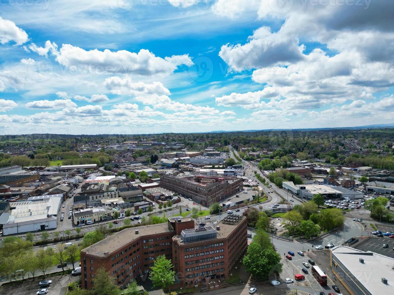 High Angle View of Wolverhampton City of metropolitan borough in the West Midlands, England, United Kingdom. May 4th, 2024 photo