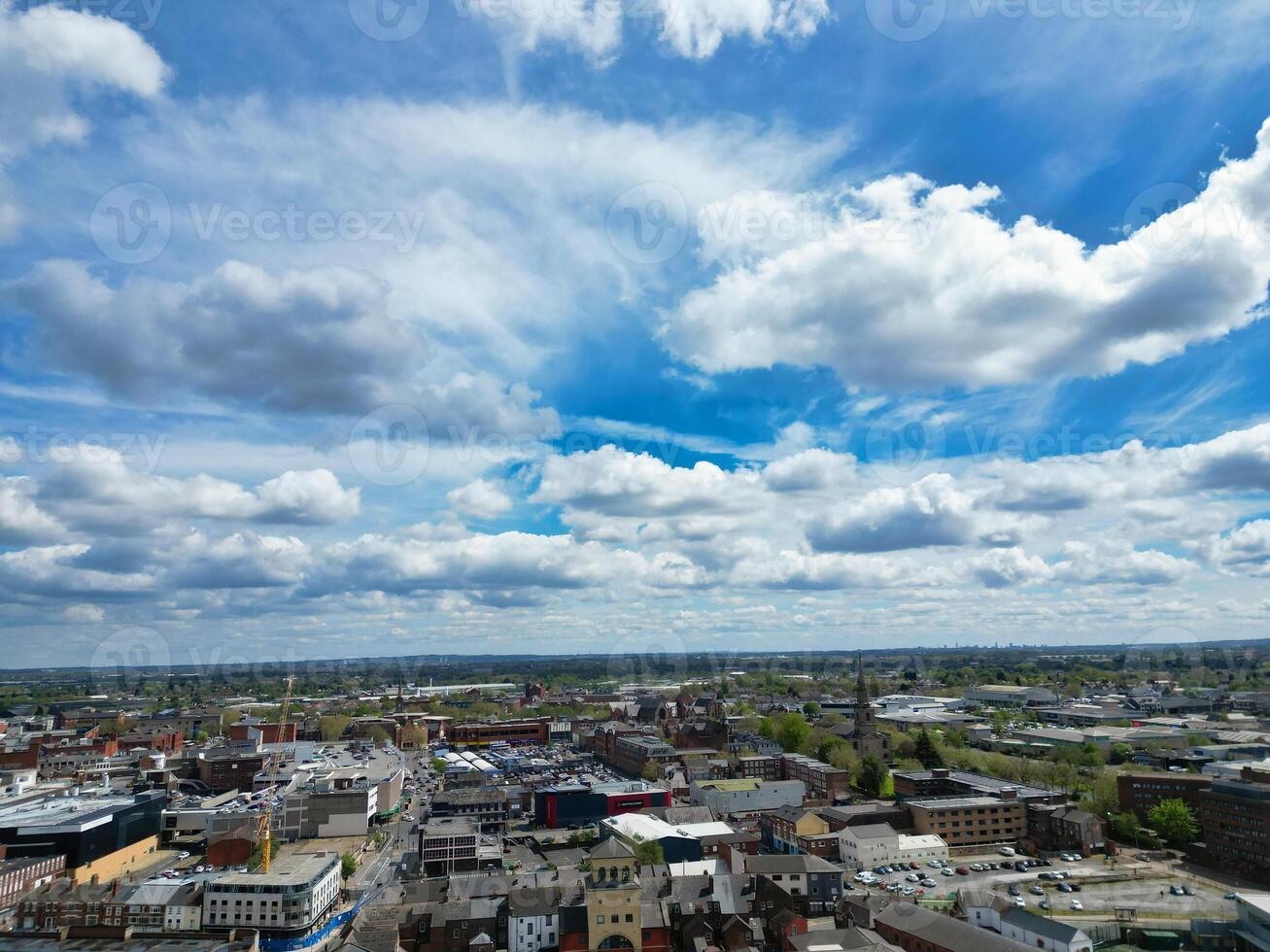 High Angle View of Wolverhampton City of metropolitan borough in the West Midlands, England, United Kingdom. May 4th, 2024 photo