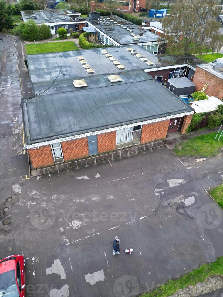 Aerial View of Central Borehamwood London City of England During Cloudy and Rainy Day, England UK. April 4th, 2024 photo