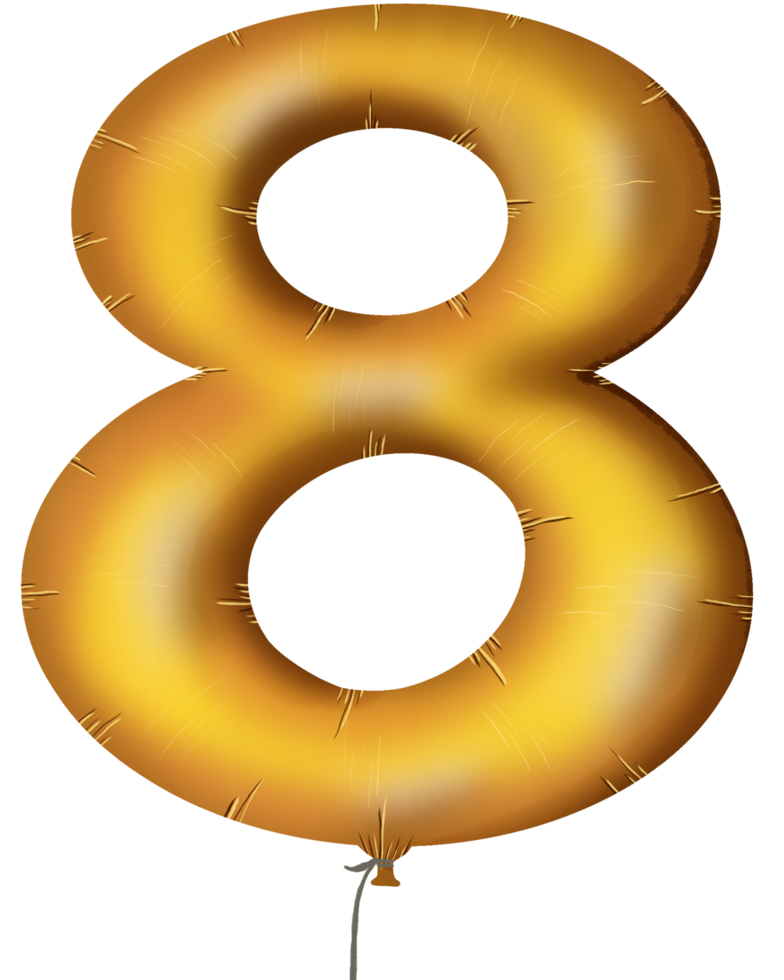 oro Palloncino con il numero 0 per 9 su esso png