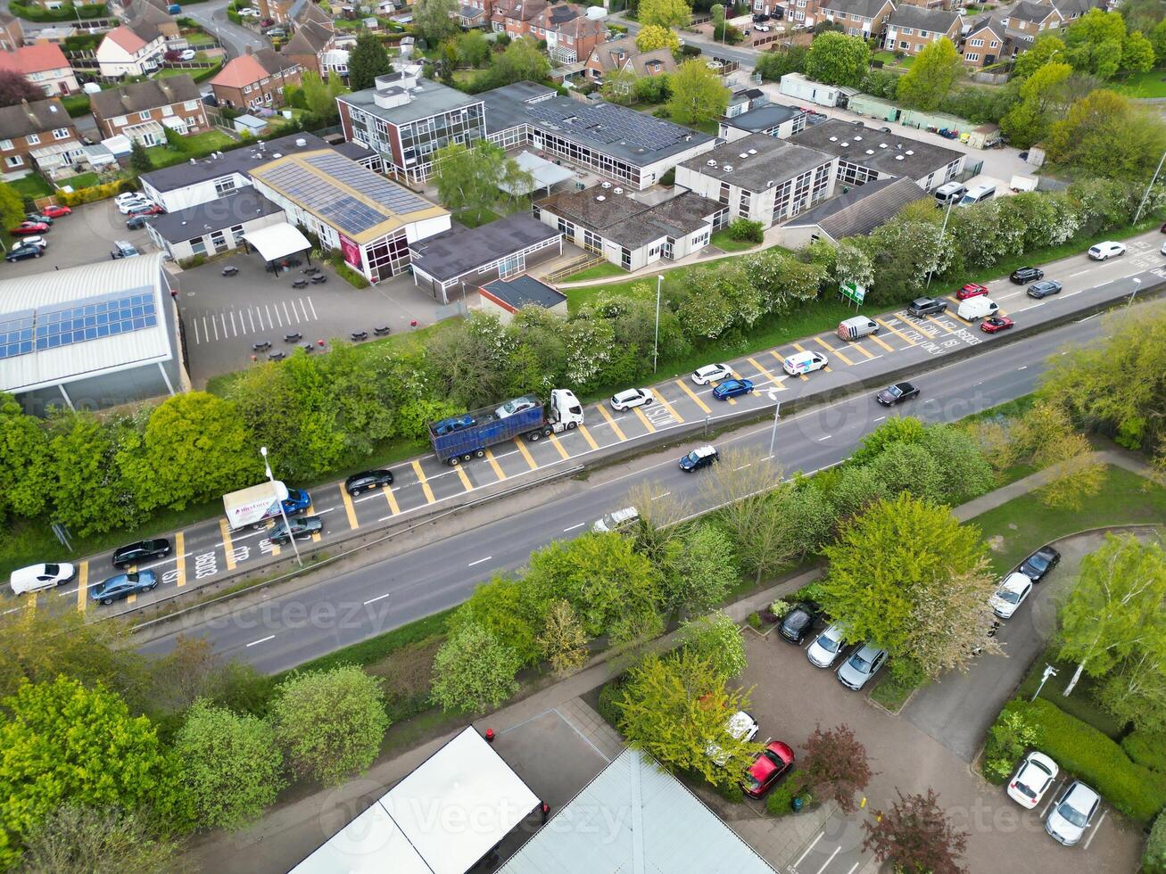 Aerial View of Stapleford Countryside Landscape of British Village Nottingham, England UK. April 26th 2024 photo