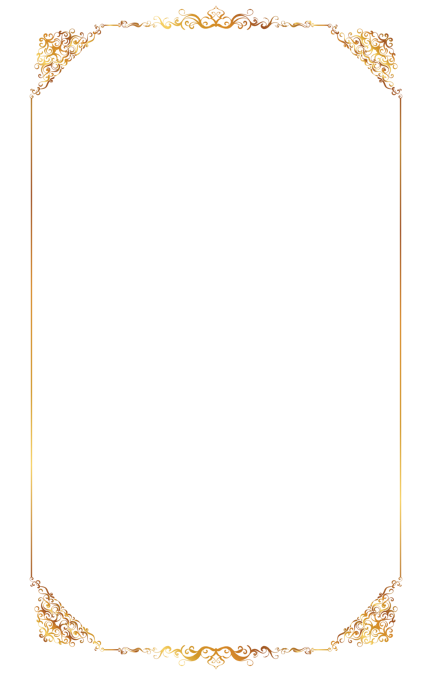 Elegant Gold Decorative Frame Border png