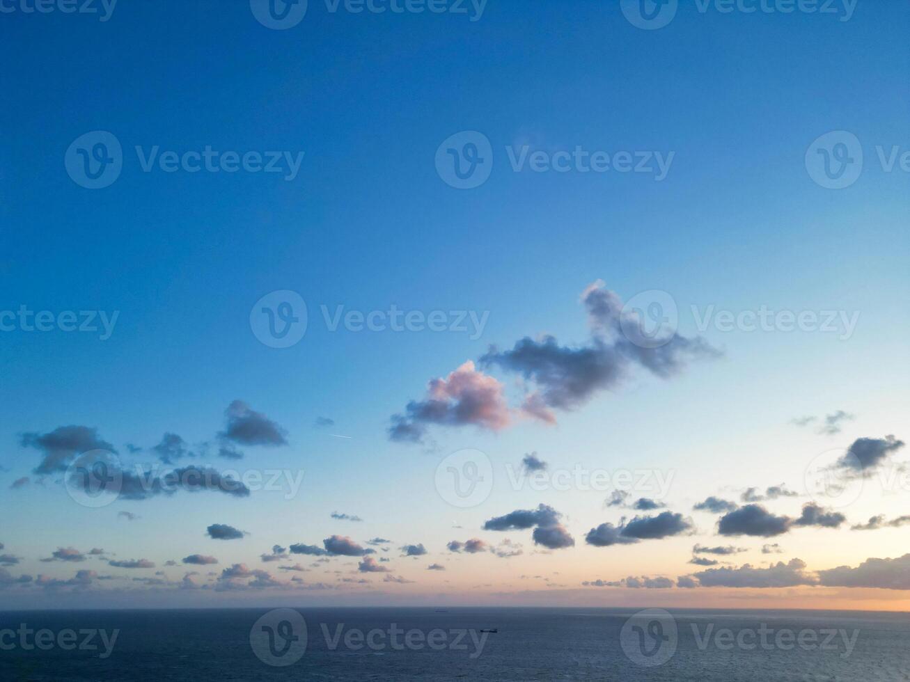 High Angle View of Botany Bay Beach and Sea View During Sunset at Broadstairs Kent, England UK. April 21st, 2024 photo