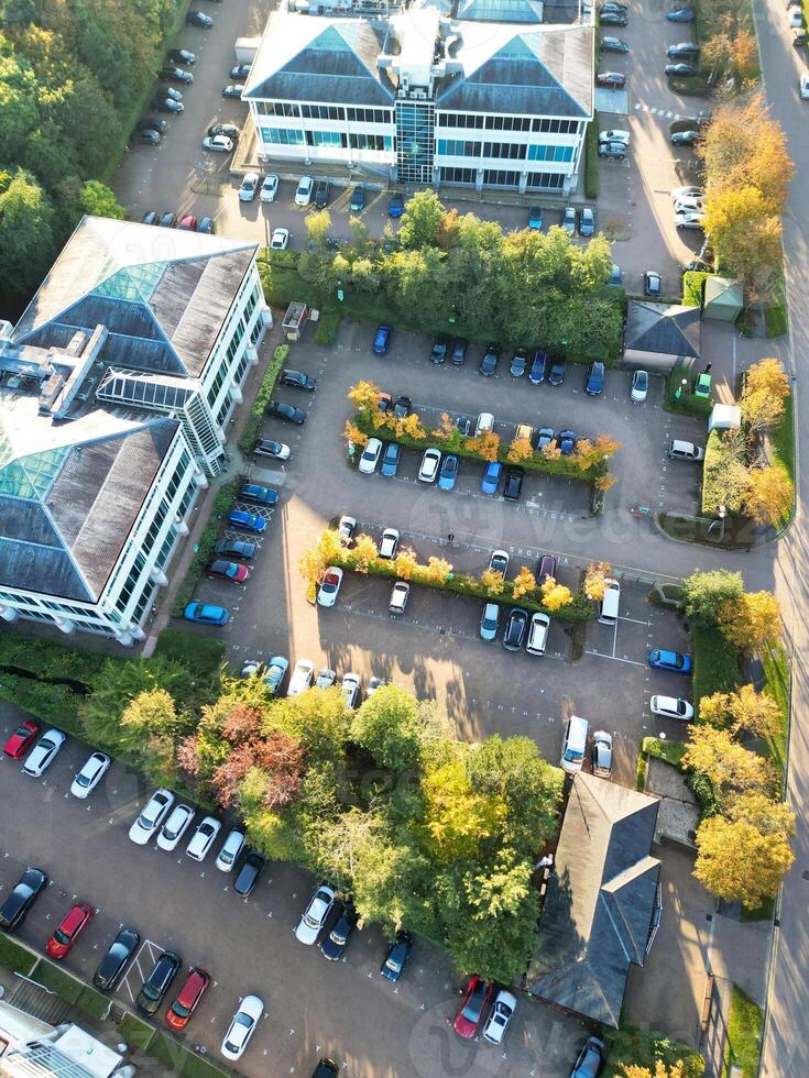 Aerial View of Central Northampton City of Northamptonshire, England United Kingdom. October 25th, 2023 photo
