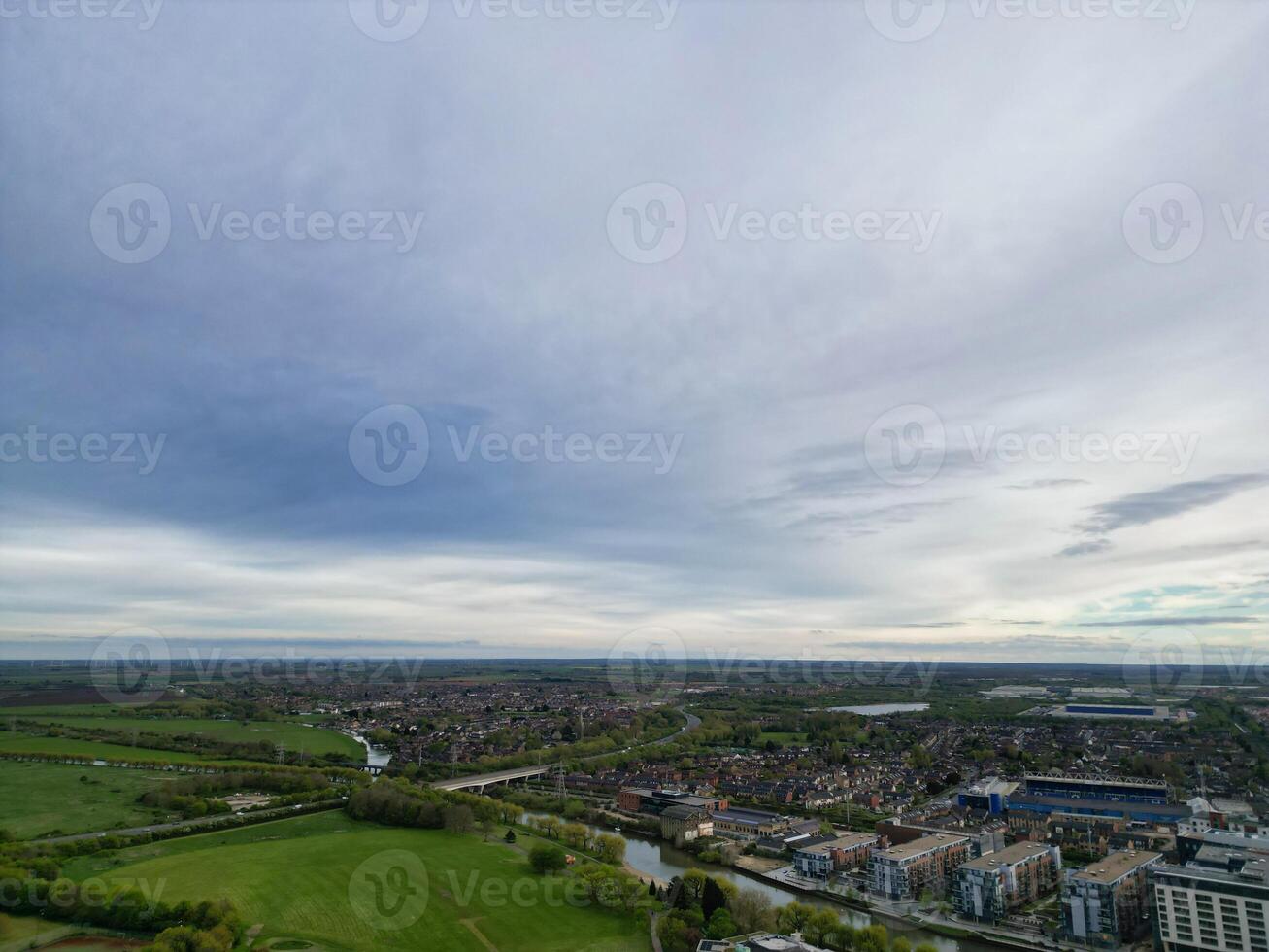 High Angle View of Central Peterborough City of England United Kingdom. April 11th, 2024 photo