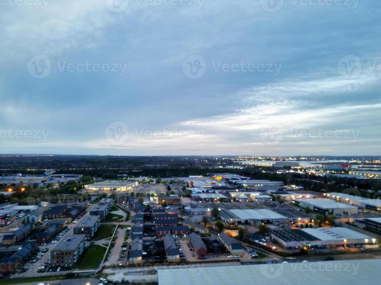 Aerial View of Central Dartford London City of England United Kingdom, April 14th, 2024 photo