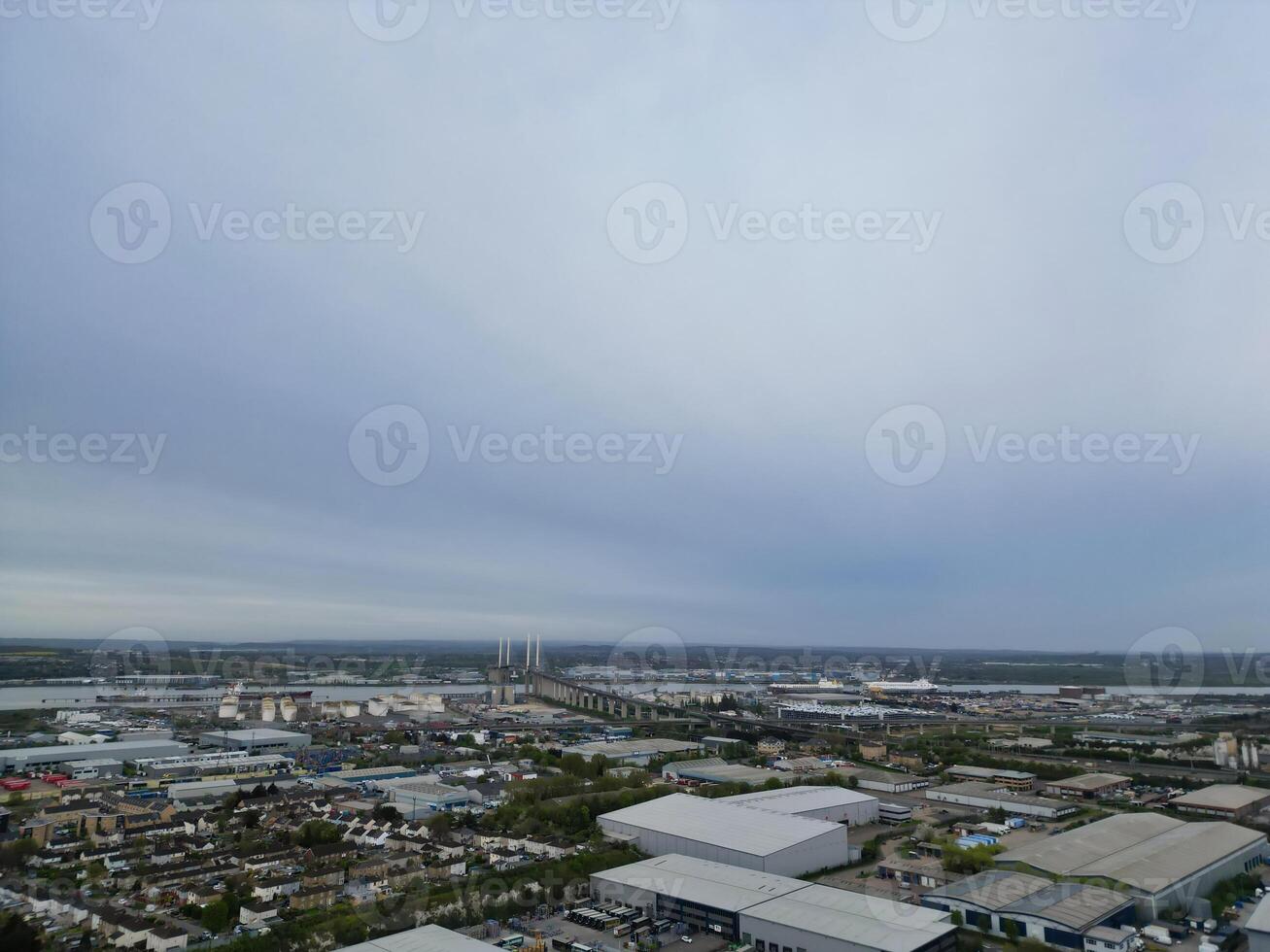 Aerial View of Central Dartford London City of England United Kingdom, April 14th, 2024 photo