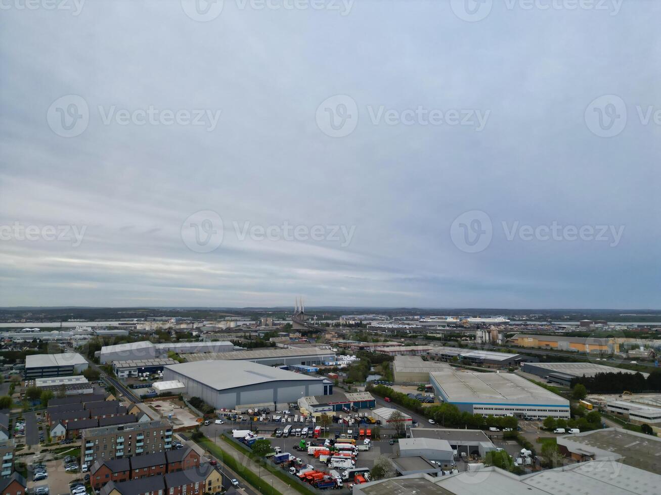 Aerial View of Central Dartford London City of England United Kingdom, April 14th, 2024 photo