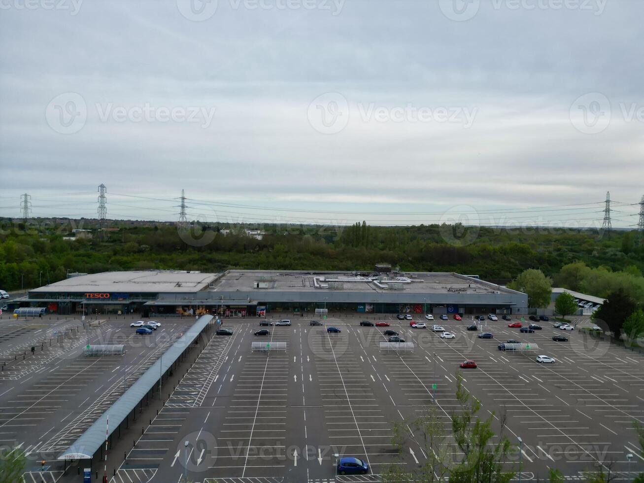 Aerial View of Central Dartford London City of England United Kingdom, April 14th, 2024 photo