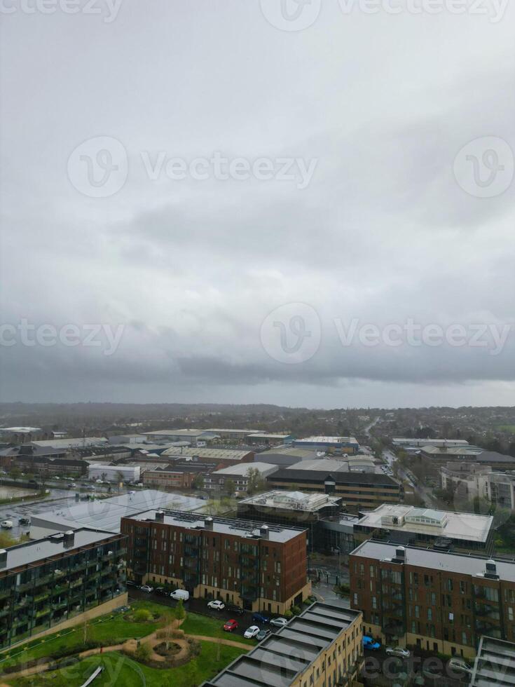 Aerial View of Elstree London City of England Great Britain during Cloudy and Windy Day. April 4th, 2024 photo