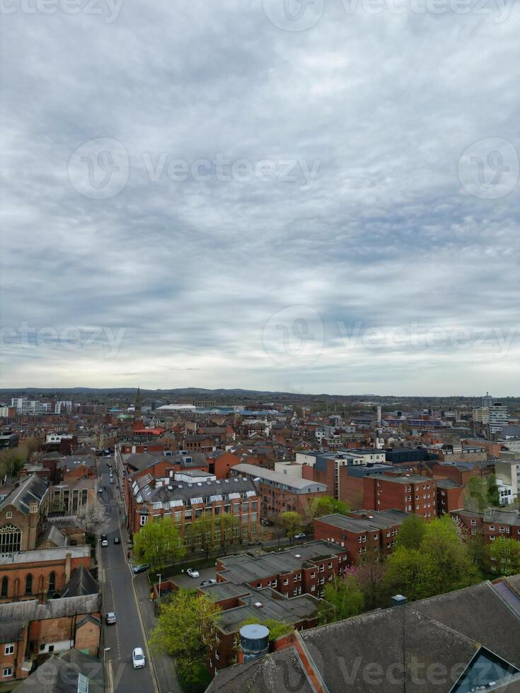 Aerial View of Buildings at Central Leicester City of England United Kingdom. April 4th, 2024 photo