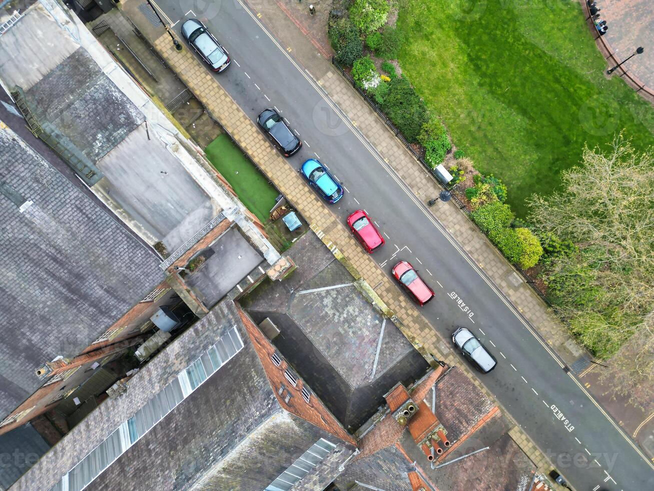 Aerial View of Buildings at Central Leicester City of England United Kingdom. April 4th, 2024 photo