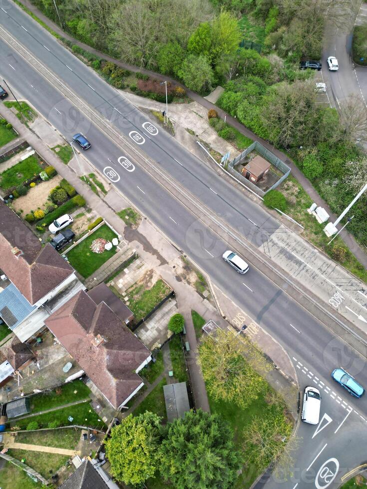 Aerial View of Bedford City of Bedfordshire, England UK During Windy and Cloudy Day. April 5th, 2024 photo