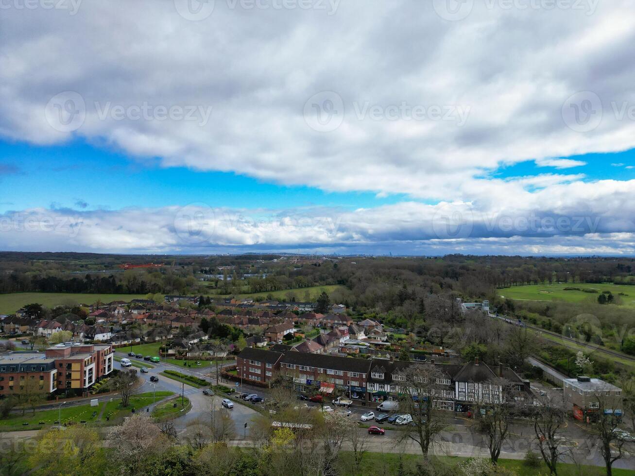 Aerial View of Denham Green Town London, Uxbridge, England. United Kingdom. April 3rd, 2024 photo