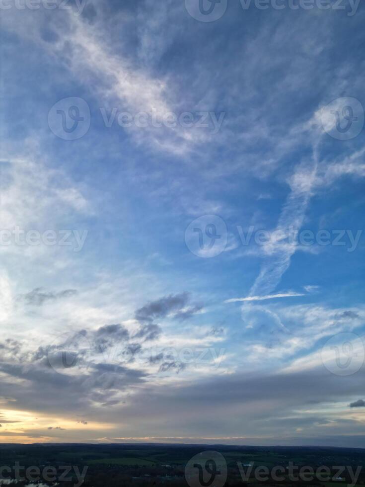 High Angle View of Harefield Town London, Uxbridge, England. United Kingdom During Sunset. April 3rd, 2024 photo
