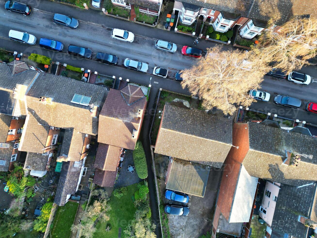 Aerial View of Central Leighton Buzzard Town of England Great Britain. March 29th, 2024 photo