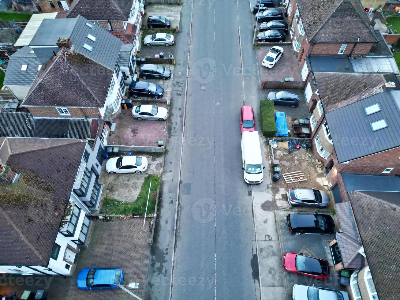 Aerial View of Residential Estate at Luton City of England During Sunset. United Kingdom. March 17th, 2024 photo