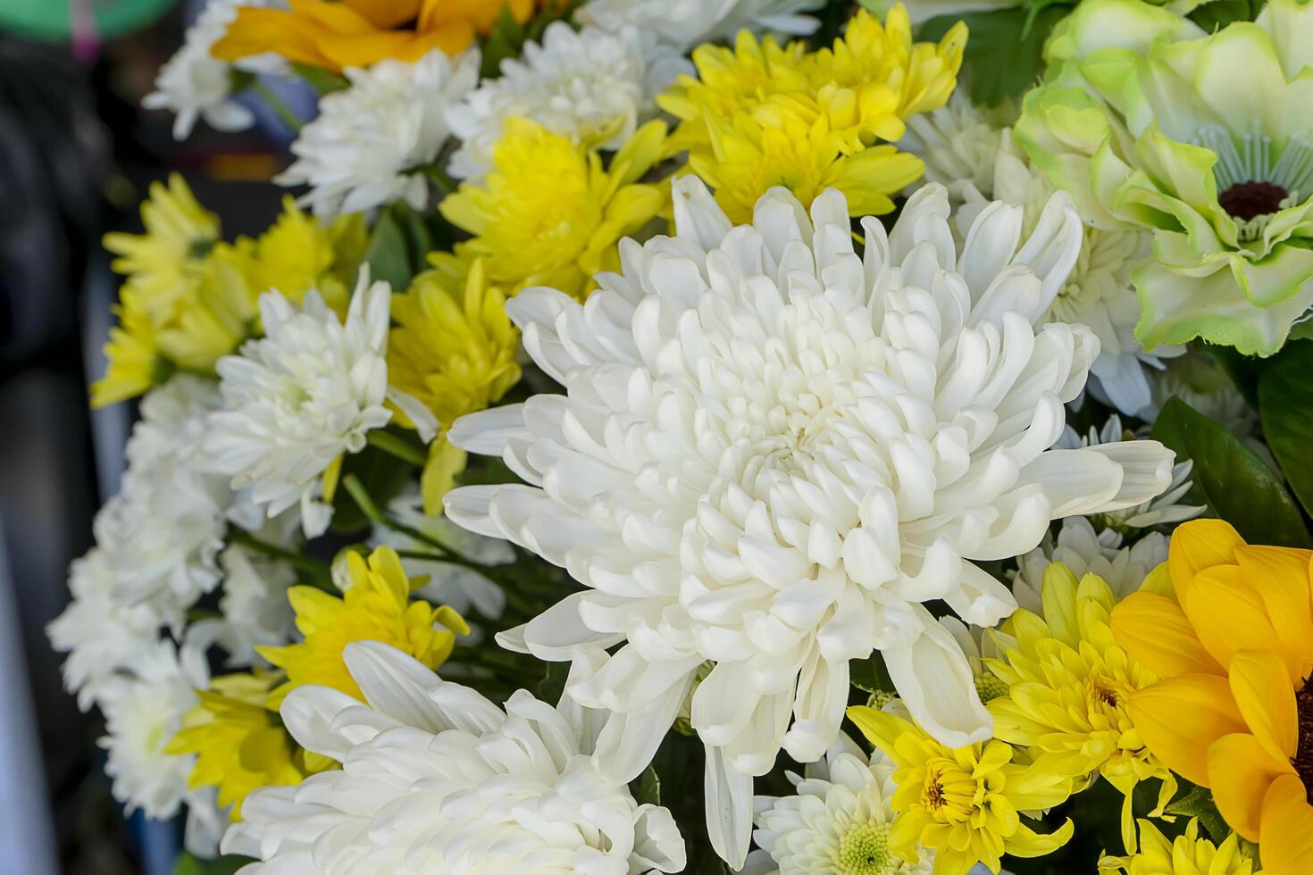 Close up flowers in the wedding photo