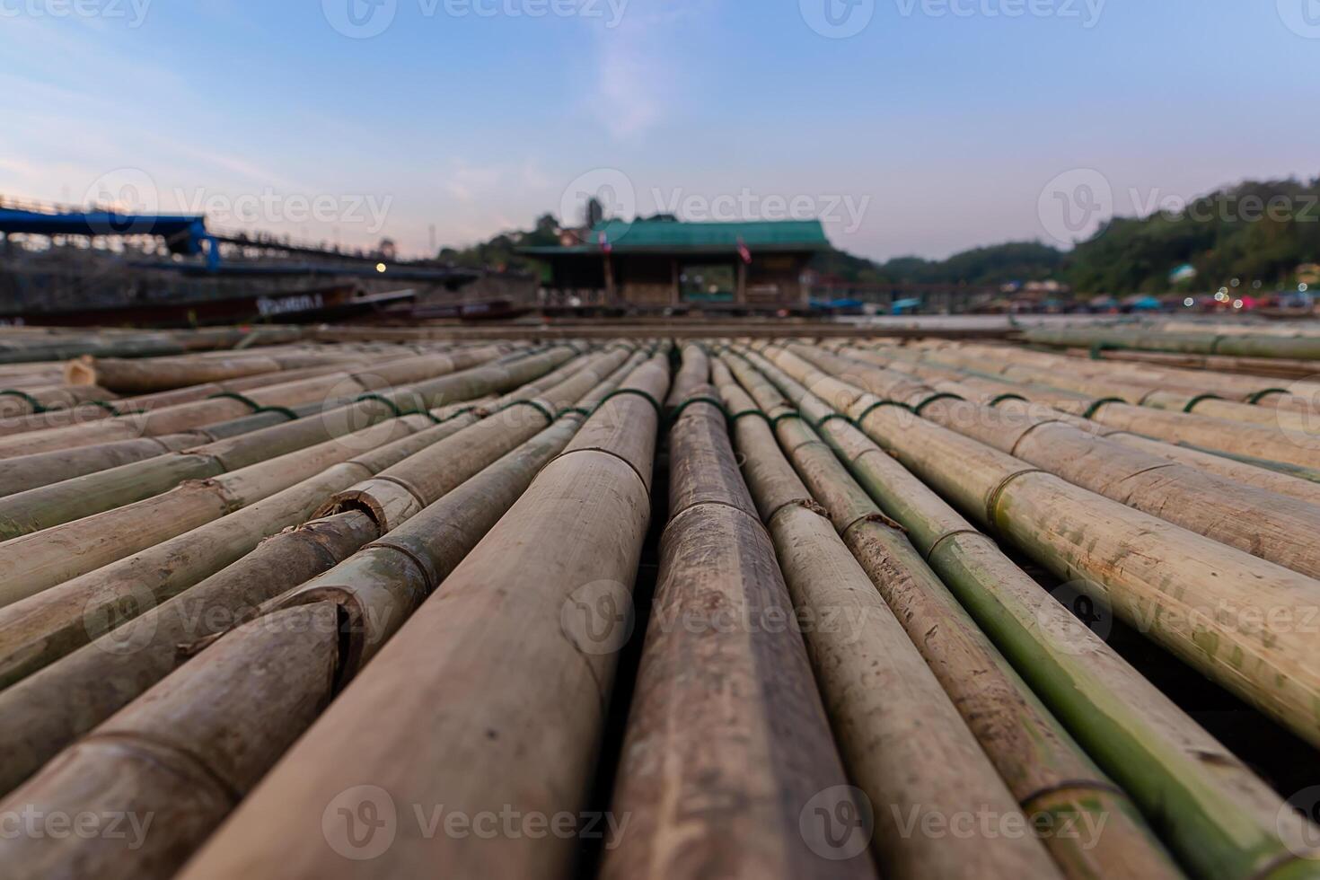 Close up bamboo floating photo