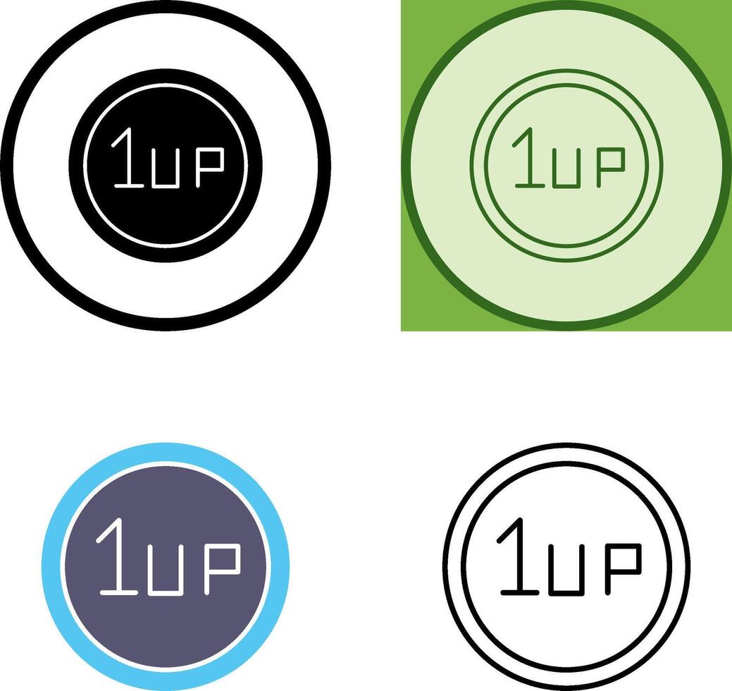 Unique 1UP Icon Design vector