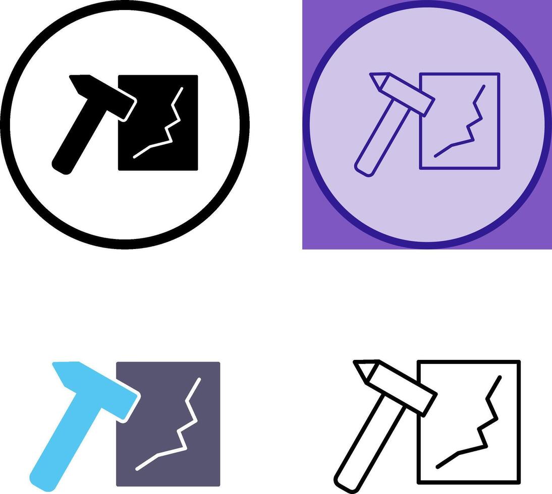 Unique Break Glass Icon Design vector