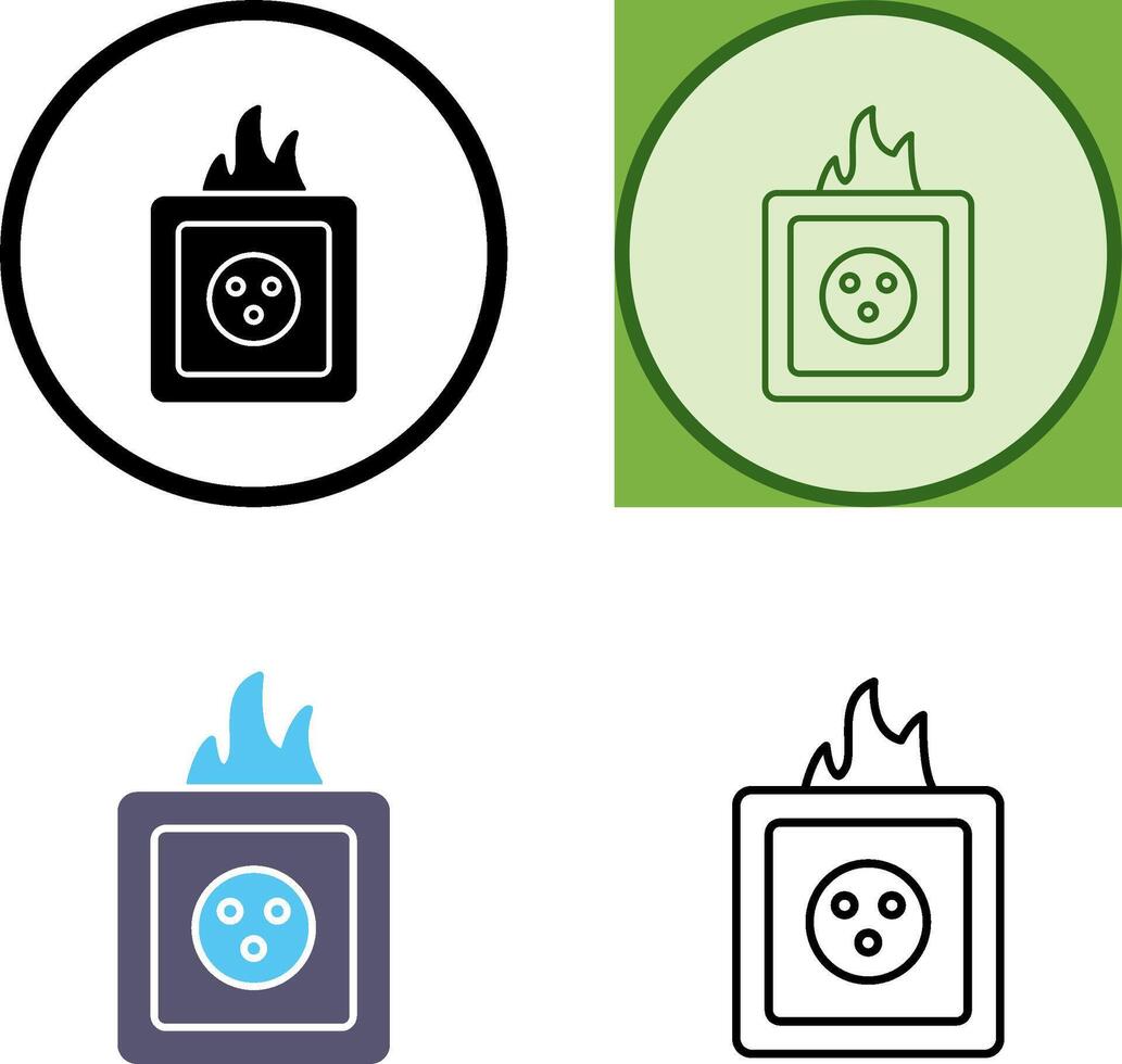 Unique Fire in Socket Icon Design vector