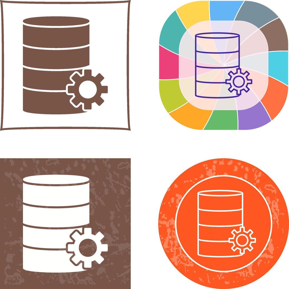 Unique Database Management Icon Design vector