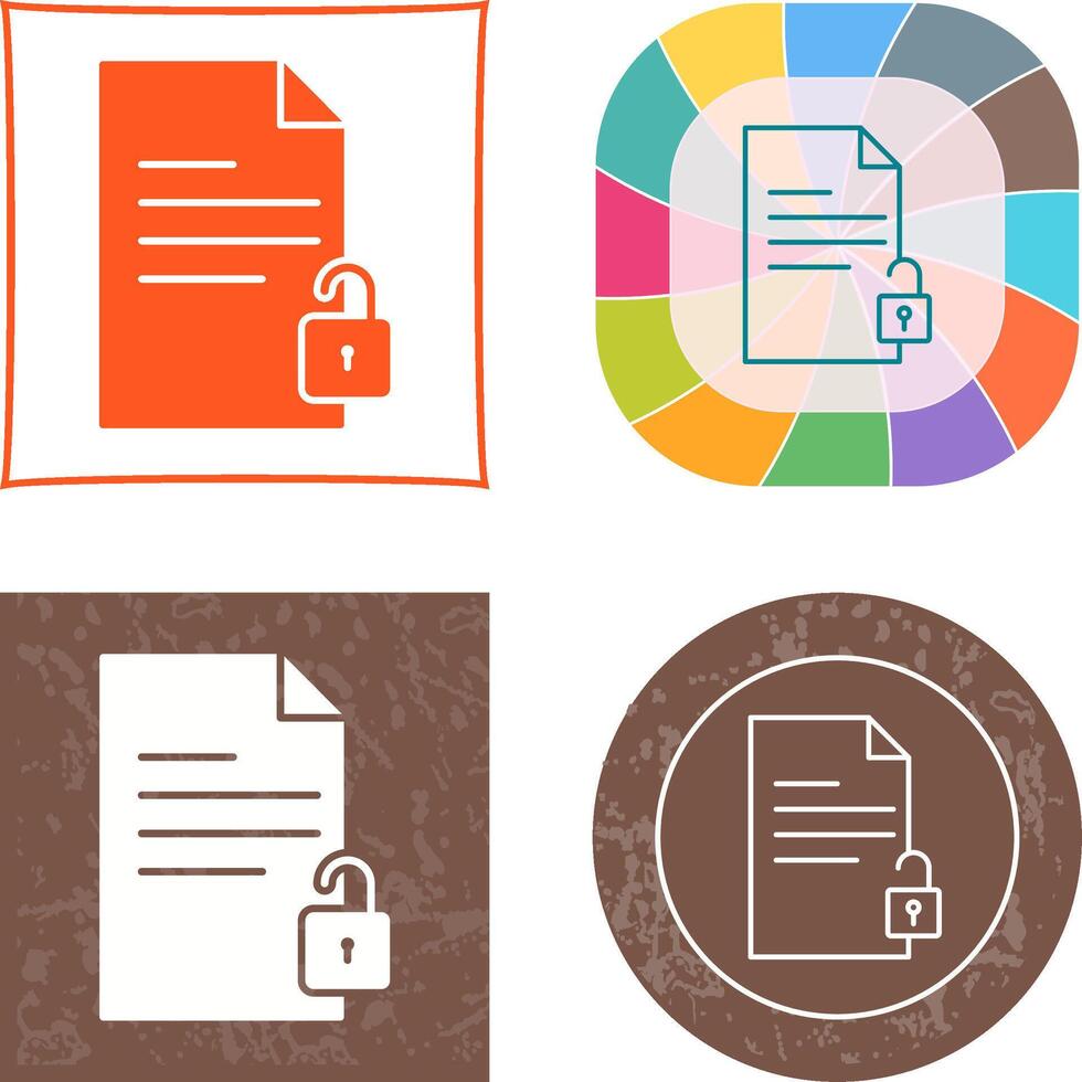 Unlock Documents Icon vector