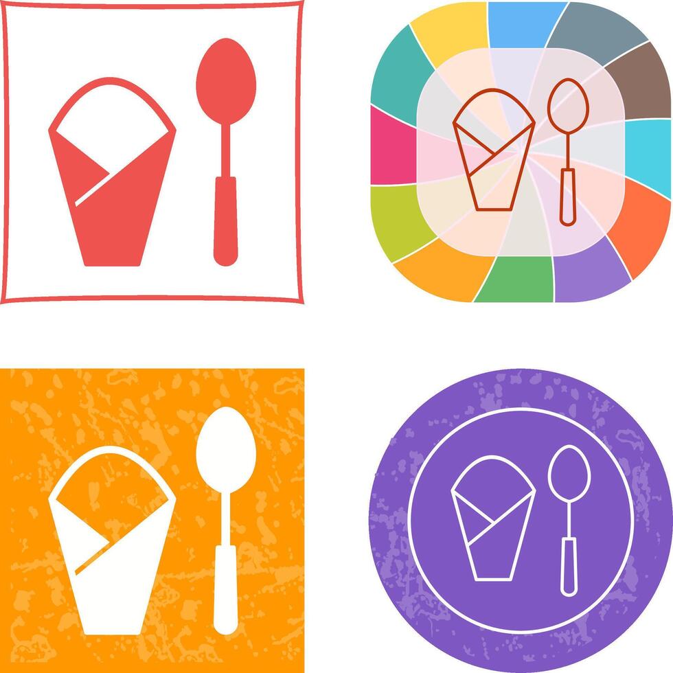 Spoon and Napkin Icon vector