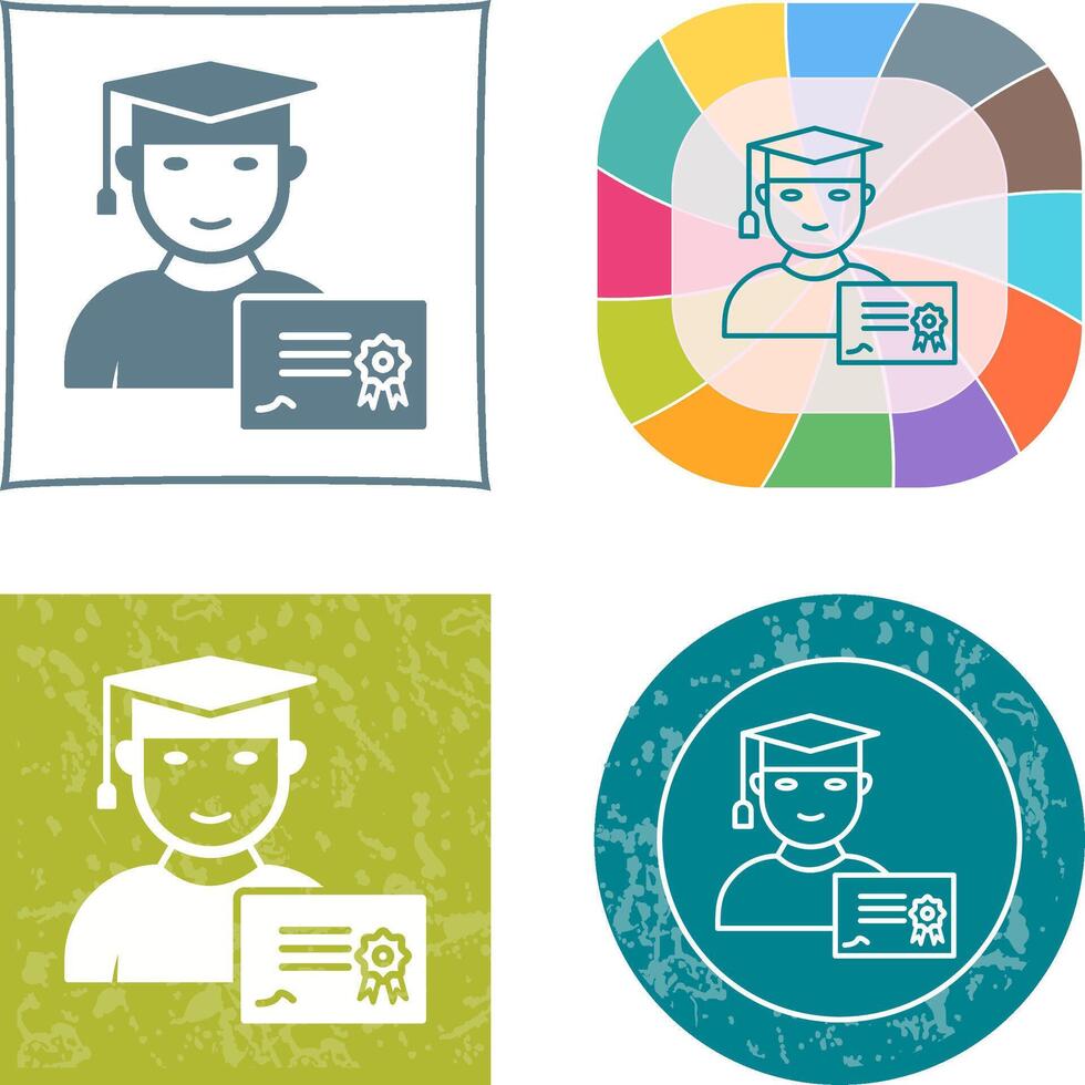 Unique Receiving Diploma Icon Design vector