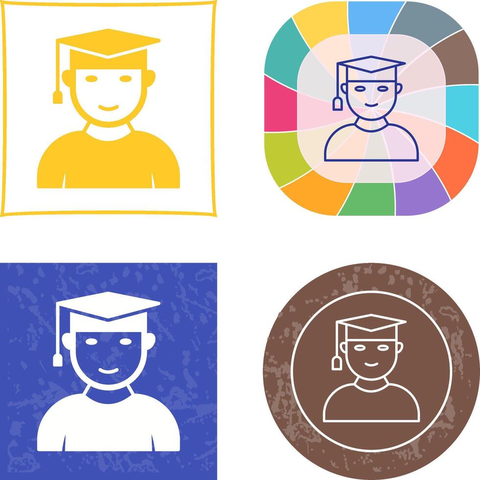 Unique Male Graduate Icon Design vector