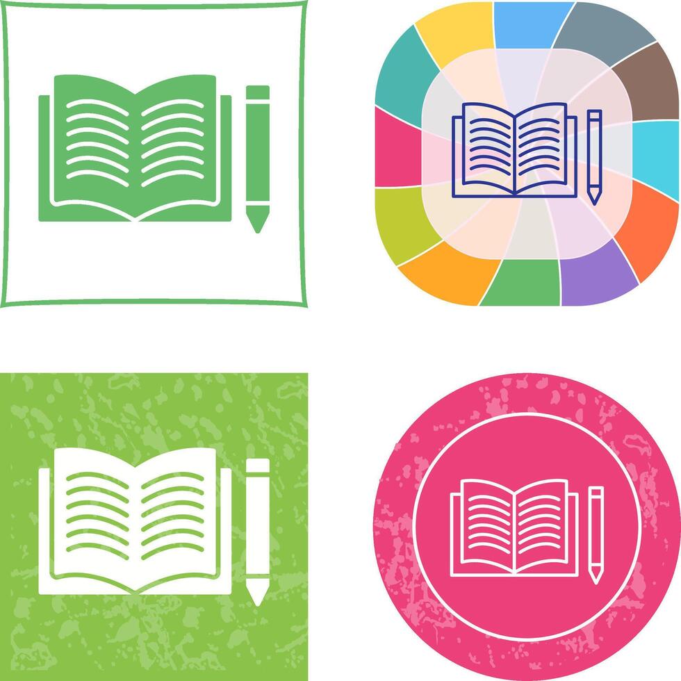 Unique Pencil and Book Icon Design vector