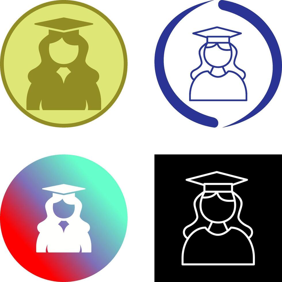 Unique Female Graduate Icon vector