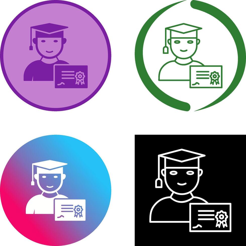 Unique Receiving Diploma Icon vector