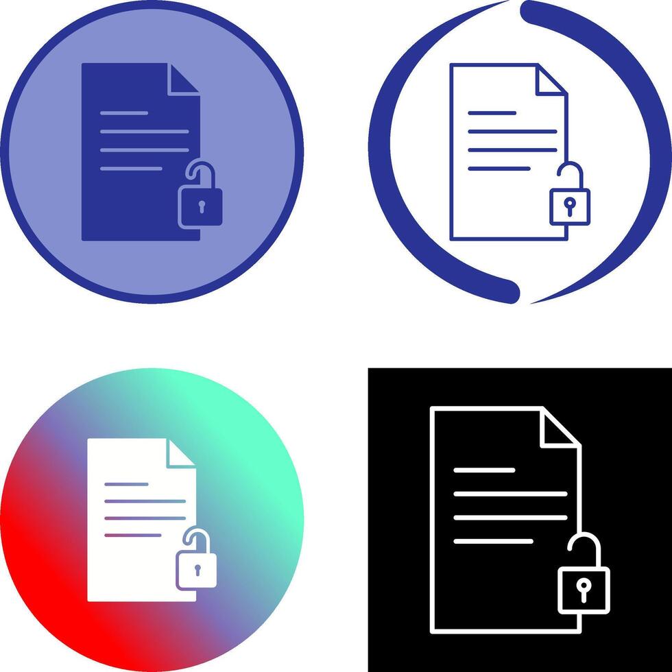 Unlock Documents Icon Design vector